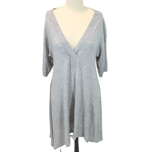 J. Jill Sweaters - 4/$25 J JILL Size XS Grey Lightweight Wool Blend Deep V Tunic Pullover Sweater
